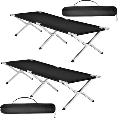 Produktbild von tectake® 2er Set Feldbett mit Aluminiumgestell 190 x 70 x 45 cm