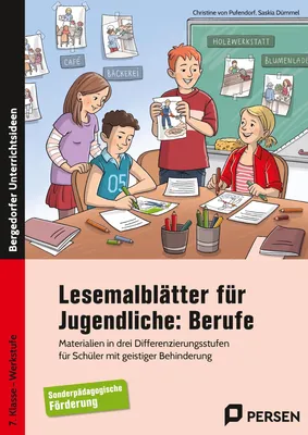 Produktbild von Lesemalblätter für Jugendliche: Berufe