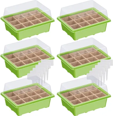 Produktbild von WELLGRO Mini Gewächshaus inkl. 6 Pflanzschilder - für bis zu 12 Pflanzen - ca. 19x14,5x11cm je Zimmergewächshaus, Kunststoff/Zellulose - Menge wählbar