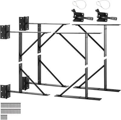 Image de Support d'angle pour portail, 2 ensembles, kit de quincaillerie pour cadre de portail anti-affaissement, en fer