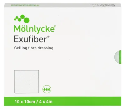 Zdjęcie produktu dla Exufiber 10x10 cm opatrunek z włókna żelowego 10 szt
