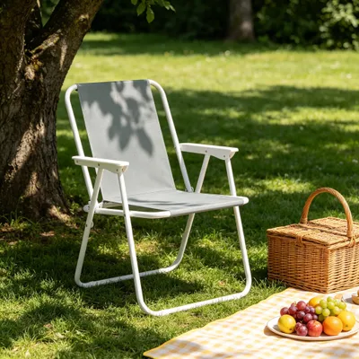 Image de Chaise de jardin, chaise d'extérieur légère, chaise pliante de camping (chaise seule)