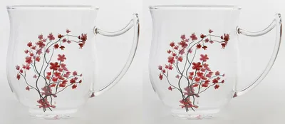 Produktbild von Dekomiro 4er Set TeaLogic Cherry Blossom 4 Becher 0,35 l Glas