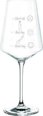 Obrázok produktu pre Pohár na víno Leonardo Puccini 560 ml s gravírovaním "Good day/Bad day" od EKM Living - na červené a biele víno - narodeninový darček pre ženy, mužov, priateľky a priateľov (Bad day/Good day)