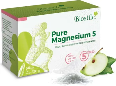 Produktbild von Biostile Pure Magnesium 5 – 30 Beutel für Energie, Muskelfunktion und Knochengesundheit