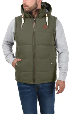 Produktbild von SOLID SDDry Weste Herren Weste Steppweste Outdoor Weste mit Kapuze  Stehkragen Eingrifftaschen Baumwollmischung Regular fit