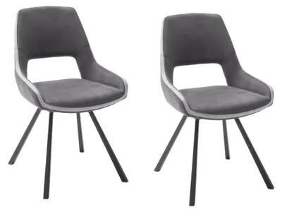 Produktbild von Esszimmerstuhl Küchenstuhl Polsterstuhl Stuhl Sitzmöbel "Agrafa I" (2-er Set) Grau