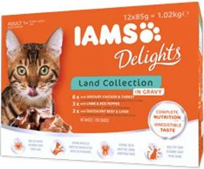 Produktbild von Iams, Dospělé mokré krmivo pro kočky, 12 x 85g