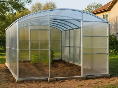 Produktbild von Garten Dream Polycarbonat Gewächshauser "Avalon" 3x4m aus Stahl, mit 10mm Polycarbonat