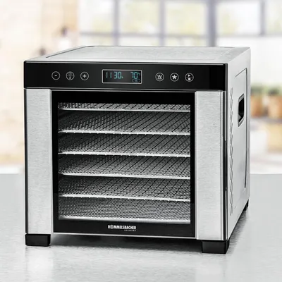 Obrázek produktu pro ROMMELSBACHER Dörrautomat DA 950 (edelstahl/schwarz, 600 Watt, Dörrfläche 30,5cm x 33cm pro Ebene)