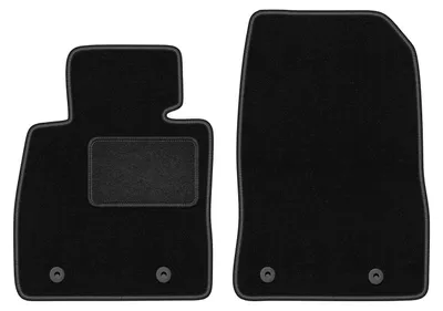 Produktbild von Velours-Fußmatten Vorne passend für Mazda 2 IV (Schrägheck, Bj. 2014-) –  schwarz, passgenau, mit Befestigungen set 2 Stk. - STANDARD