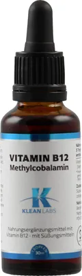 Zdjęcie produktu dla Witamina B12 Metylokobalamina Klean Labs w płynie 30 ml