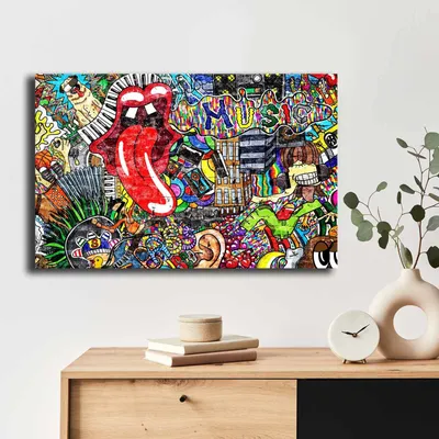 Zdjęcie produktu dla Wallity, 4570POP-009, Dekoracyjny obraz na płótnie, Wielokolorowy, 100% CANvas, 45 x 70 cm