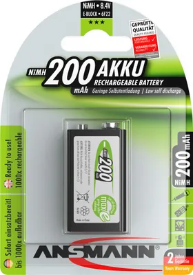 Produktbild von Ansmann maxE NiMH-Akku E-Block 200mAh