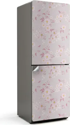 Produktbild von Blumenmuster mit Paisley – Kühlschrank Aufkleber – Klebefolie Kühlschrank – Kühlschrank Dekor – Kühlschrankfolie selbstklebend – Küchen Dekoration – 70x190 cm