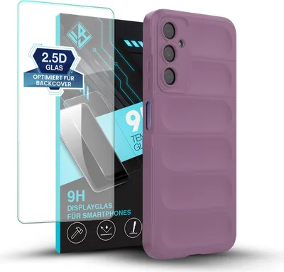 Produktbild von Handy Hülle für Samsung Galaxy A05s mit 9H Displayglas Displayschutz Plus Grip Case Cover Schutzhülle Softgrip Farbe: Violett