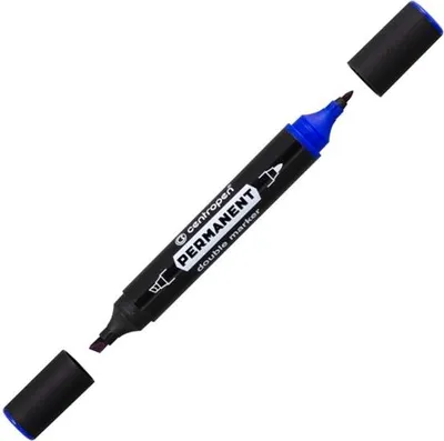 Image de Marqueur permanent Centropen 1666, double face, bleu