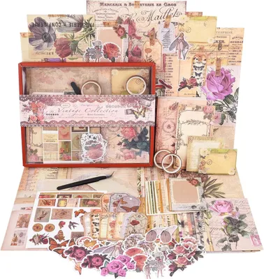Obrázek produktu pro Sada pro scrapbooking, 96 kusů, vintage kolekce