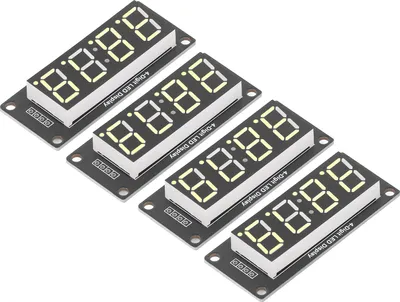 4 Sada 4 digitálnych LED displejov s číslicami 7 segmentov Modul hodín TM1637 0.56in Yellow MRA041E