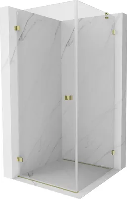 Obrázok produktu pre Mexen Lunar-B sprchové dvere, ľavé otváranie 80 x 80 cm, transparentné, zlaté - 832-080-080-50-00-L