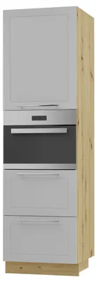 Produktbild von Backofenumbauschrank BARI 60x207cm lackiert Ausführung wählbar BA-D14/RU/2 - 356,RAL 7040 fenstergrau matt,Eiche Artisan