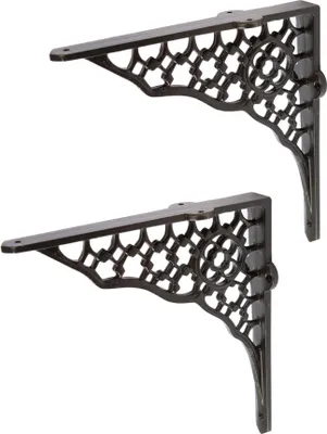 Produktbild von 2x Boneycomb Eisen Regal-Halterung Antike D207mm Schwarz