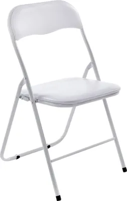 Produktbild von CLP Klappstuhl Felix Klappbarer mit Kunstleder PVC Sitz Gepolstert weiß/weiß