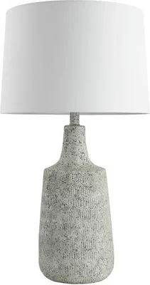 Produktbild von HOME DELUXE Kleine Tischlampe in Steinoptik CARO - Weiß | Tischleuchte Schreibtischlampe Leselampe