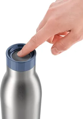 Produktbild von Emsa Trinkflasche Bludrop Eco, Edelstahl, Blau, Silberfarben, 0.7 L, N31127