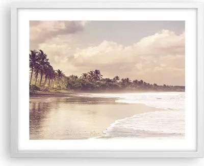 Produktbild von Gerahmtes Poster - Weißer Rahmen - Palmen Strand Wasser - 50x40 cm - Wand Bild - Wanddeko - Wandbilder - Kunstposter - Wandposter - Bilderrahmen - Bilder - Kunstdruck - P2WAA50x40-4917