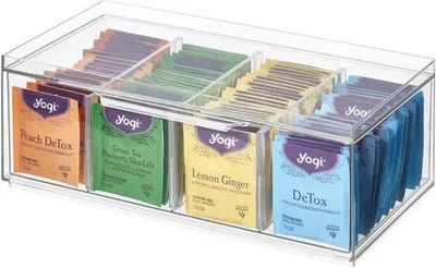 Produktbild von Famanu Aufbewahrungsbox mit 3 Fächern – transparent – stapelbar – ohne Deckel