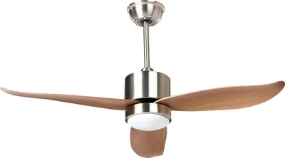Produktbild von BELIANI Deckenventilator Hellbraun Kunststoff mit LED Beleuchtung Fernbedienung Modernes Design Skandinavischer Stil Wohnzimmer
