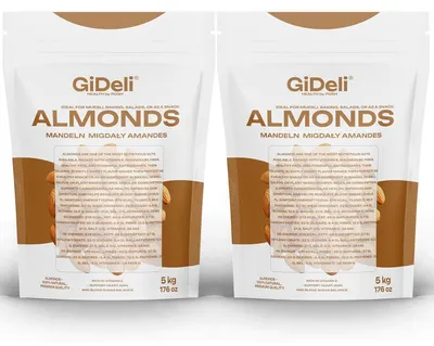 Obrázek produktu pro Mandle 10 kg, v přírodní kvalitě, nesolené, vhodné jako syrová potravina, celé, veganské. GiDeli