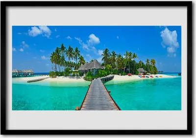 Produktbild von Bild 100x70 MDF-Rahmen Wandkunst Tropical Palm Beach