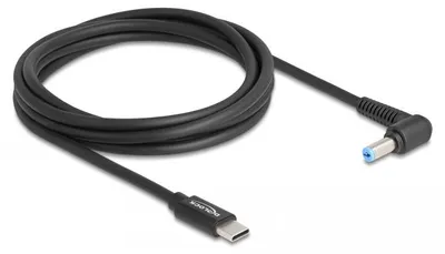 Image de Câble d'alimentation Delock - USB-C (M) 24 broches vers connecteur DC 5,5 x 1,7 mm (M)