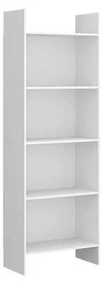 Image de Bibliothèque - Étagère ouverte sur pieds - 5 étages - Séparation d'espace - Pour le salon et le bureau - Panneau de particules - Blanc