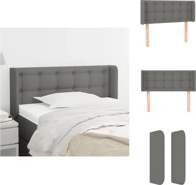 Imagen del producto de vidaXL Cabecero con orejas, color gris oscuro, 103 x 16 x 78/88 cm, tela – para cabecero y piecero