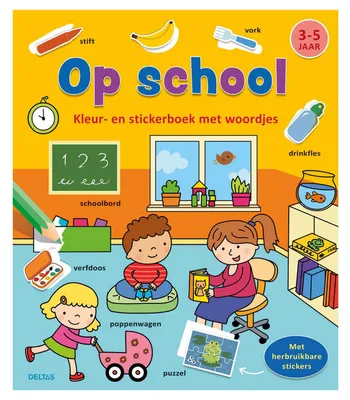 Zdjęcie produktu dla Deltas Farbe und Aufkleberbuch mit Worten - in der Schule