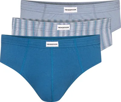 Produktbild von Henderson Herren Slipy 3er Pack - 100% Baumwolle, Klassischer Schnitt, Atmungsaktiv und Bequem, Elastischer Bund, Vielseitige Farben, Ideal für Täglichen Gebrauch, Hochwertige Unterwäsche, Multicolor M