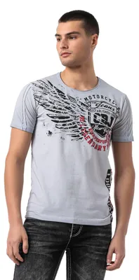Produktbild von CT809-Herren T-Shirt mit Print und Waschung – Regular Fit