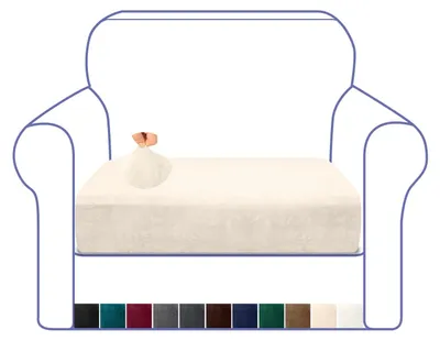 Produktbild von Omgoods – Weicher Samtkissenbezug für Sessel, Einzelanordnung, Beige
