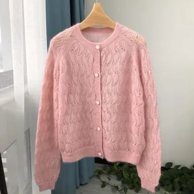 Produktbild von 360Home Damenmode Langarm Herbstjacke Lockerer Pullover rose