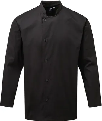 Produktbild von Premier - "Essential" Kochjacke für Herren/Damen Unisex Langärmlig RW7453 (S) (Schwarz)