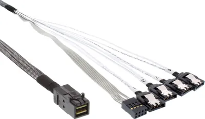 Obrázok produktu pre InLine 27630B, 1 m, SATA, 4 x SATA, Čierna, 50 g, 140 mm