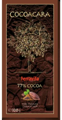 Productafbeelding van Terravita Cocoacara, pure chocolade met 77% cacao, 100 gram