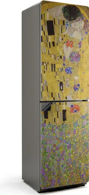 Zdjęcie produktu dla Pocałunek Gustava Klimta - magnetyczna osłona lodówki - magnetyczna osłona lodówki - magnes na lodówkę - samoprzylepna tablica magnetyczna - folia magnetyczna na drzwi lodówki - 60x205 cm