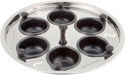 Obrázek produktu pro Vajíčkový lis – 6 vajec – stříbrný – 30 cm – lze mýt v myčce