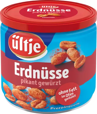 Produktbild von Ültje Erdnüsse ohne Fett pikant geröstet mit Paprikawürzung 180g