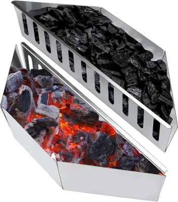 Imagen del producto de Cesta para carbón de acero inoxidable, resistente, para parrillas esféricas de 57 cm, accesorio para barbacoa para uso en exteriores