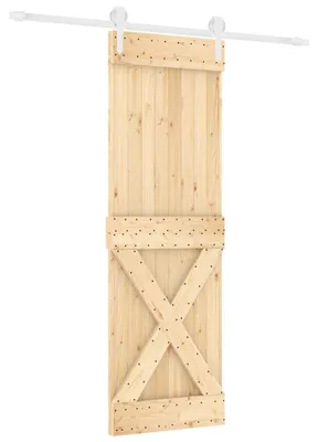 Produktbild von vidaXL Schiebetür Natürlich und Weiß 70 x 210 cm Massivkiefer